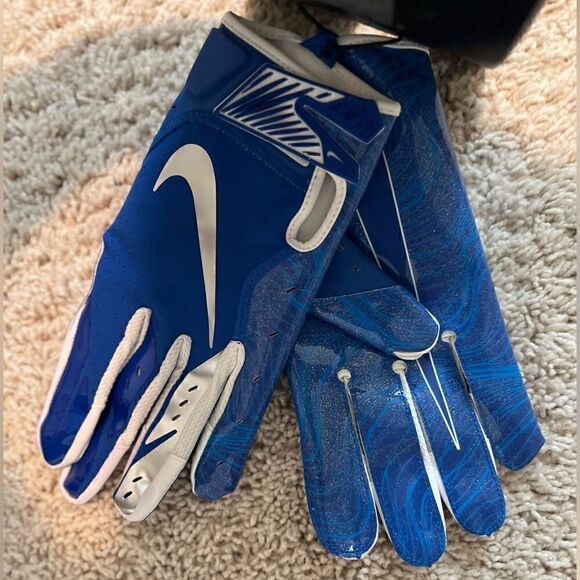 NIKE VAPOR JET 5.0 FOOTBALL GLOVES GF0651-922 GAME ROYAL/CHROME - Picture 4 of 4